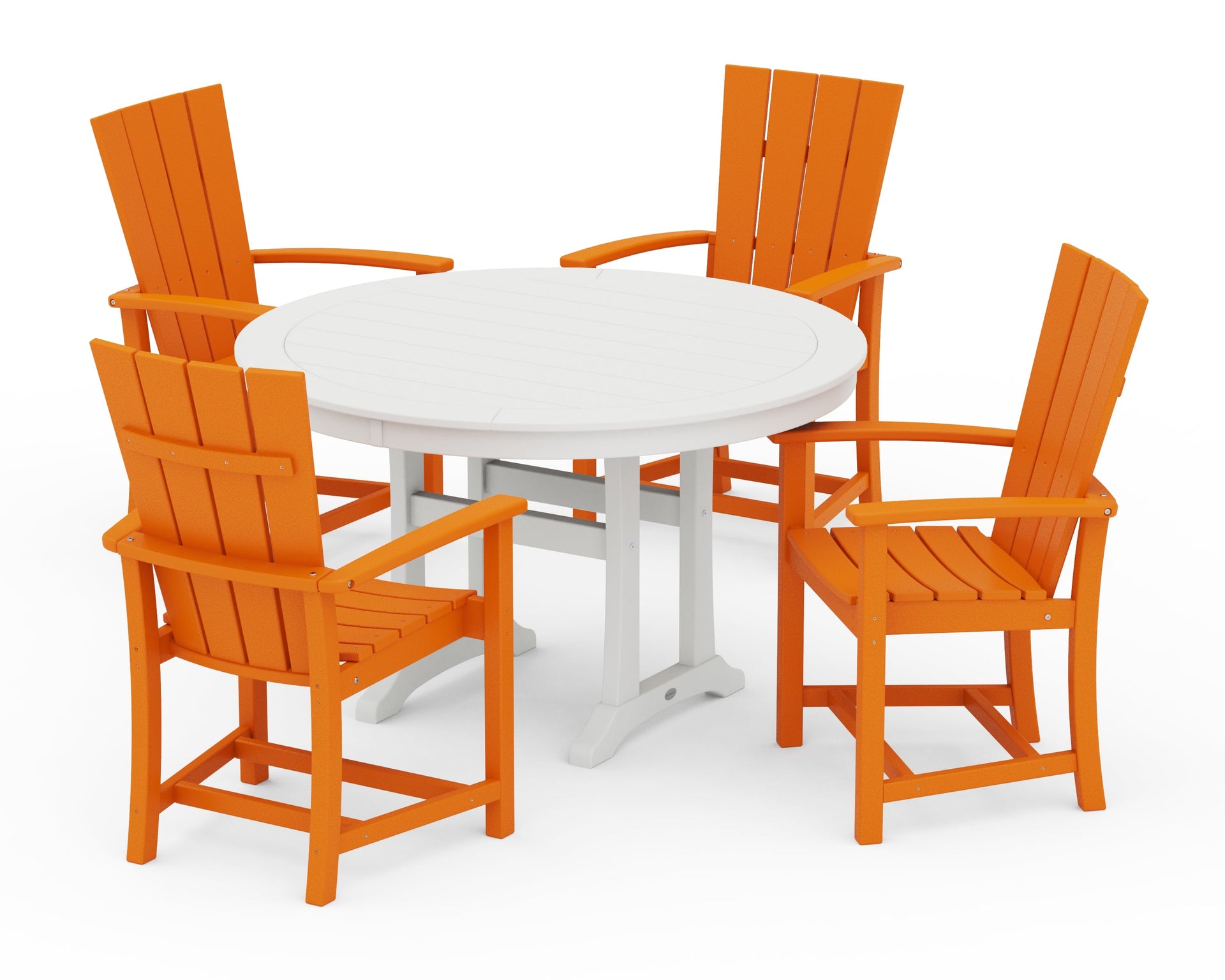Quattro 5-Piece Round Dining Set with Trestle Legs