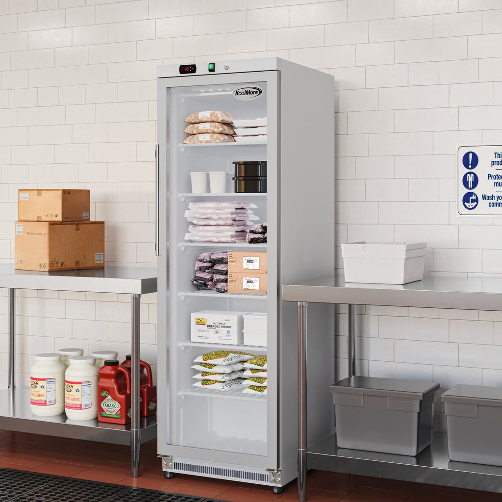 12 Cu. ft. Commercial Freezer with Glass Door in Stainless Steel - Manual Defrost