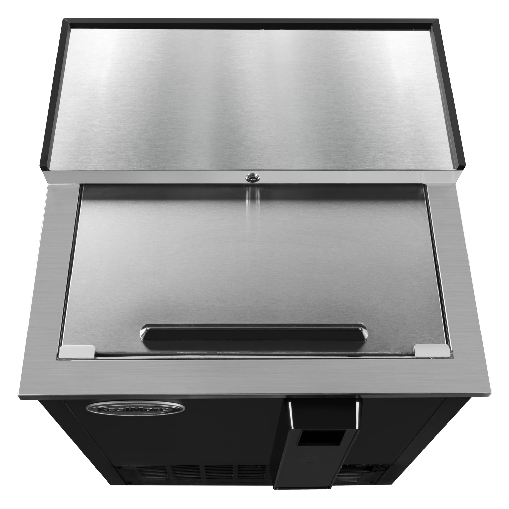 25 in. Commercial Bottle Cooler in Black with Built-In Opener, ETL Listed, 5 cu. ft.