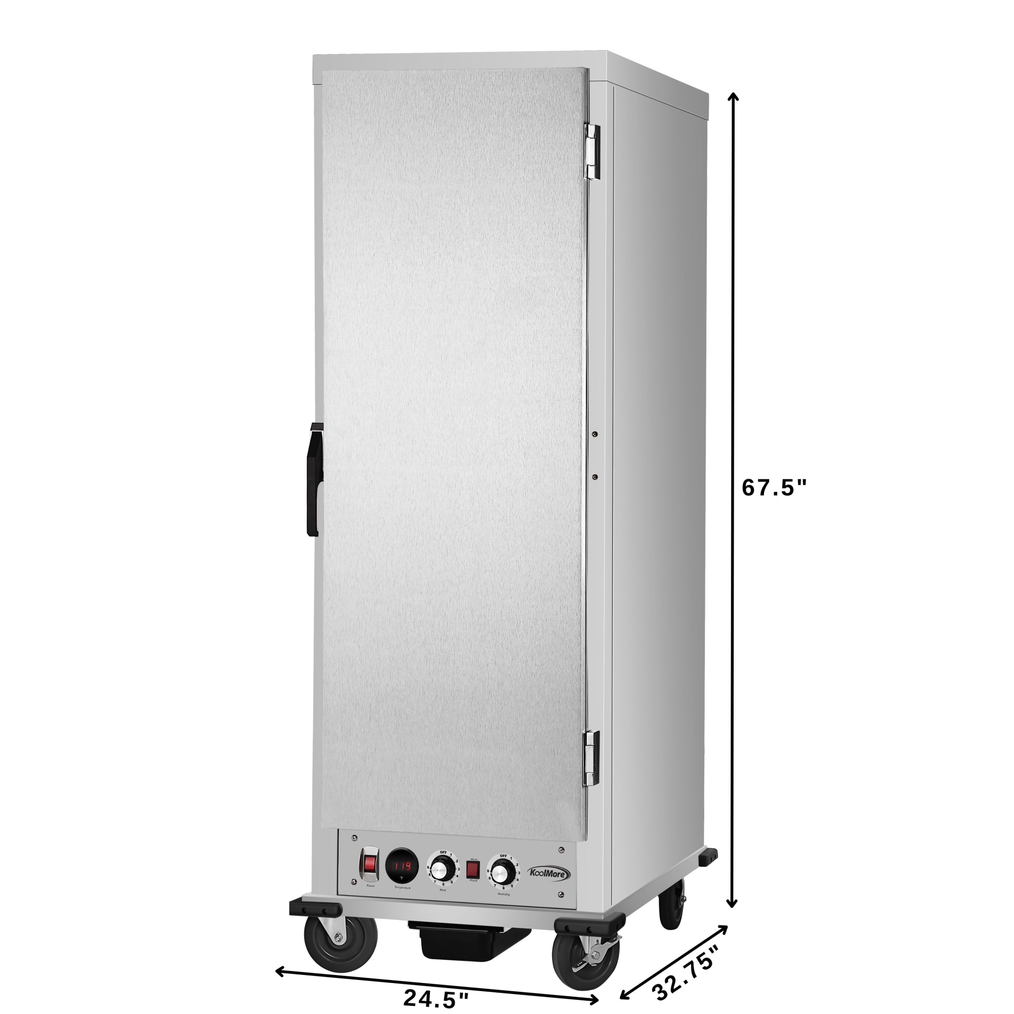 33 in. Commercial Insulated Heated Holding/Proofing Cabinet with Wire Racks and Solid Door in Silver