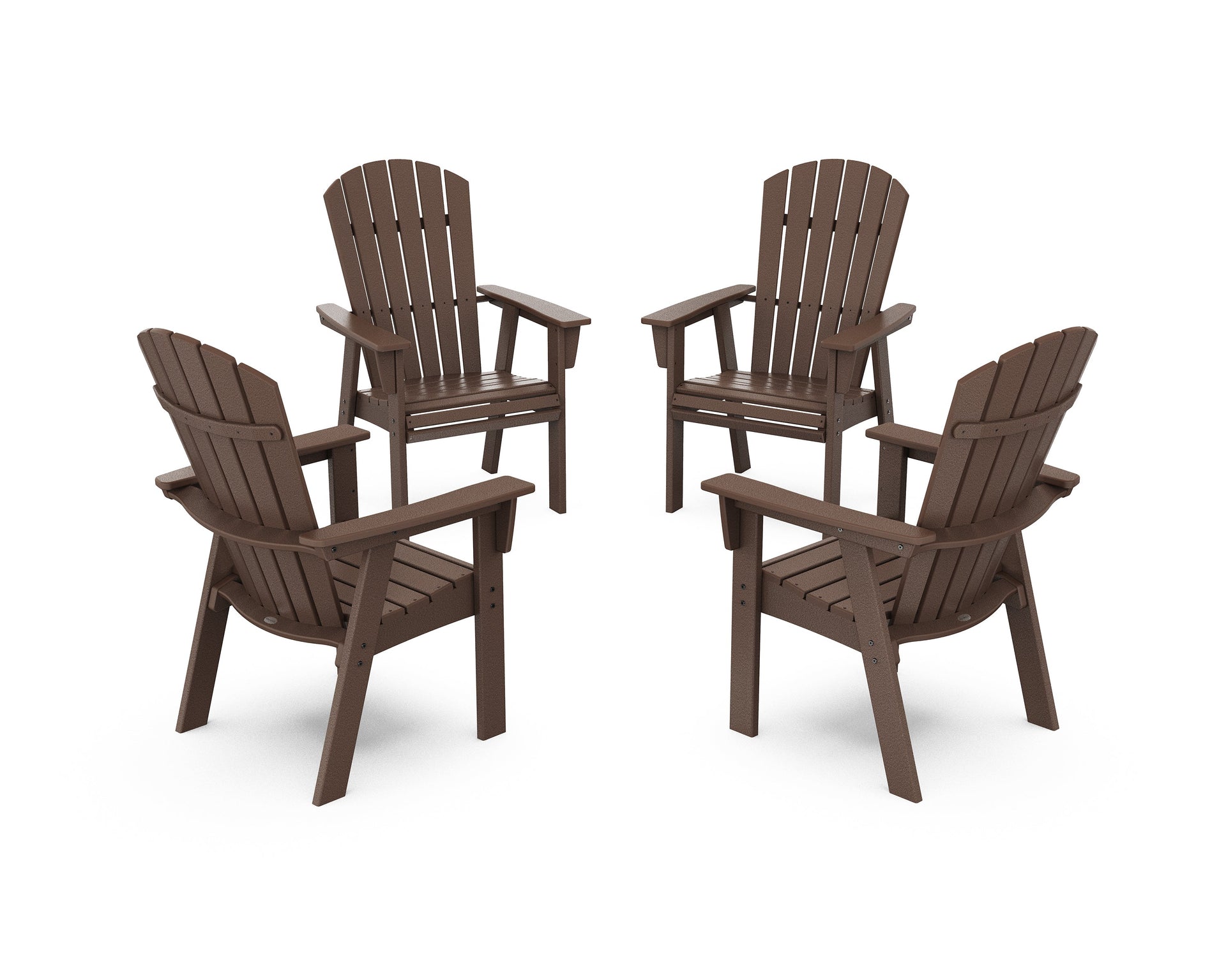 Nautical 4-Piece Curveback Upright Adirondack Conversation Set