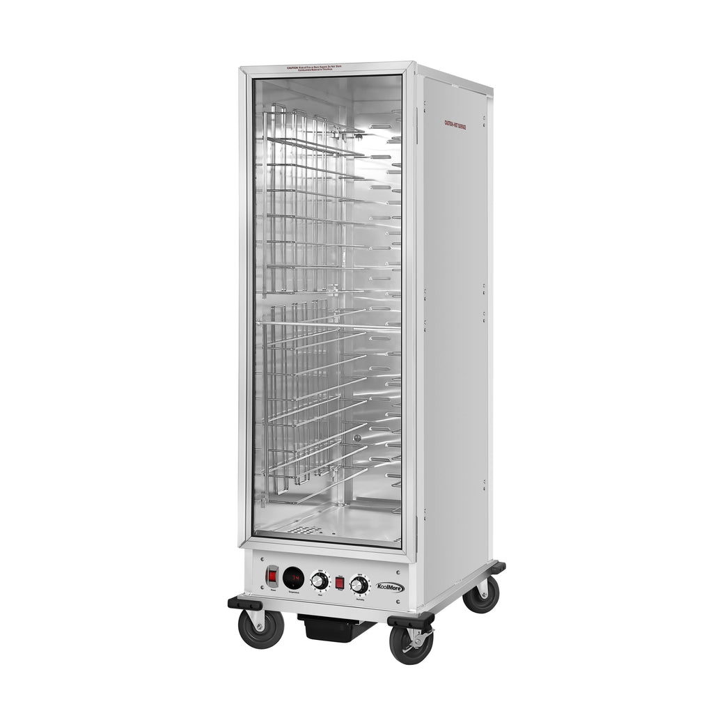 33 in. Commercial Non-Insulated Heated Holding/Proofing Cabinet with Glass Door and Wire Racks in Silver