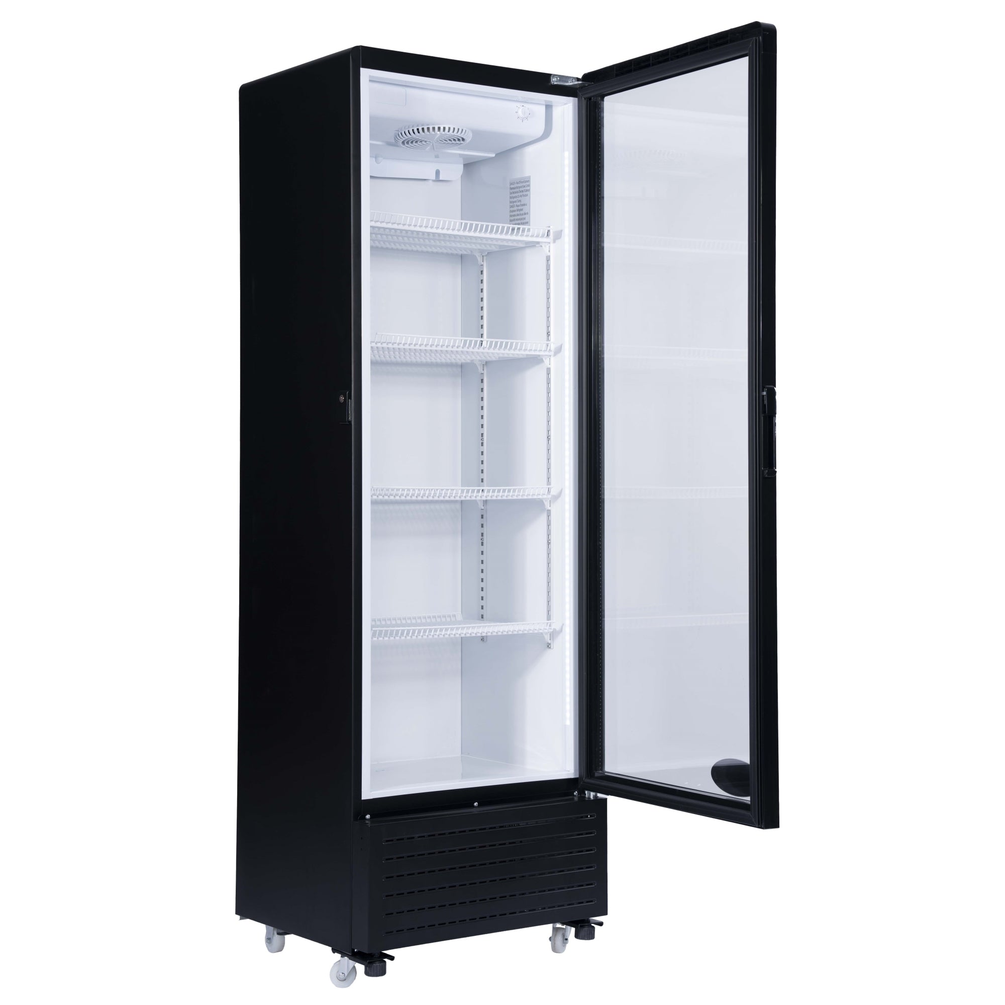 23 in. One Glass Door Commercial Display Merchandiser Refrigerator Cooler in Black, ETL Listed, 10 cu. ft.