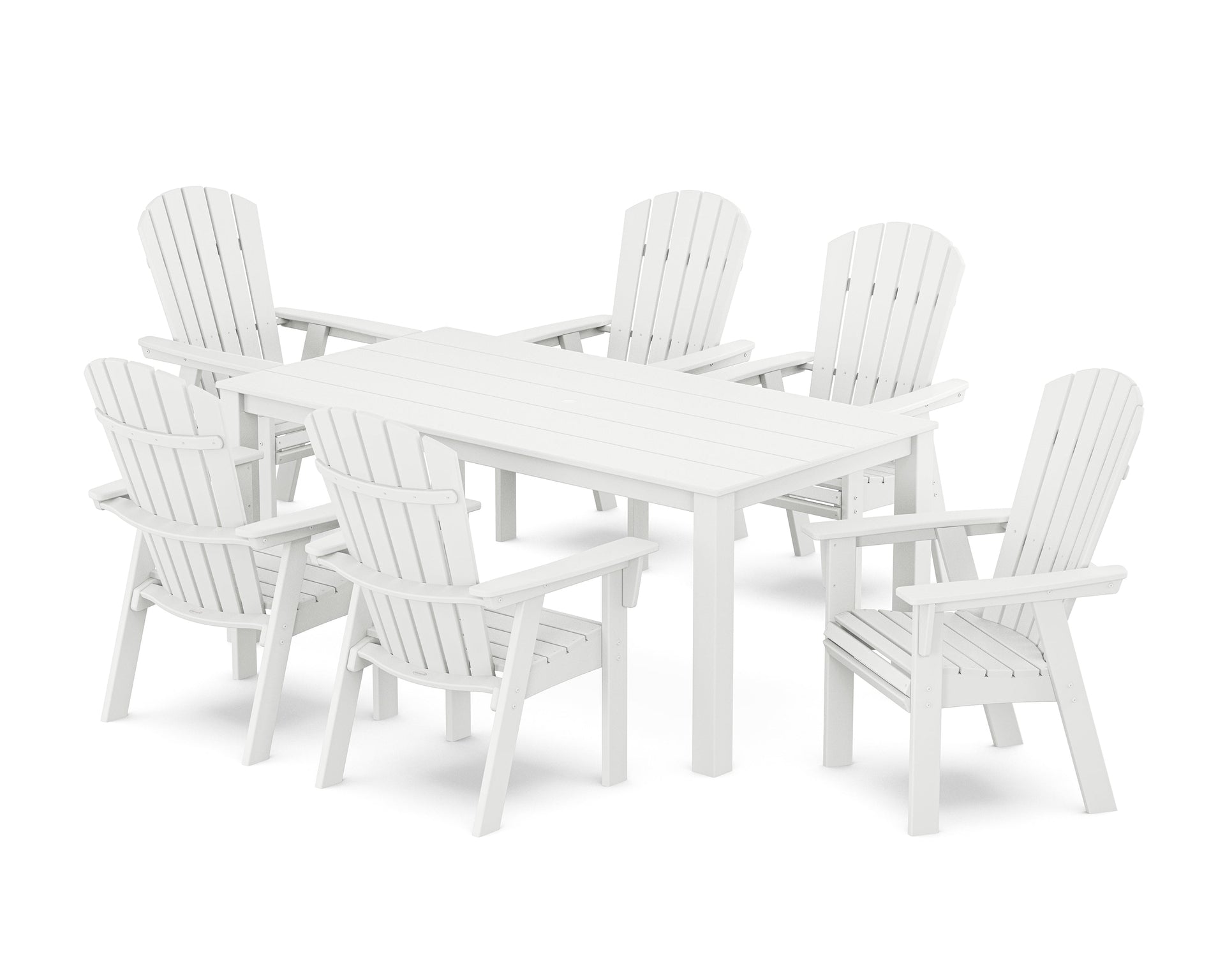 Nautical Curveback Adirondack 7-Piece Parsons Dining Set