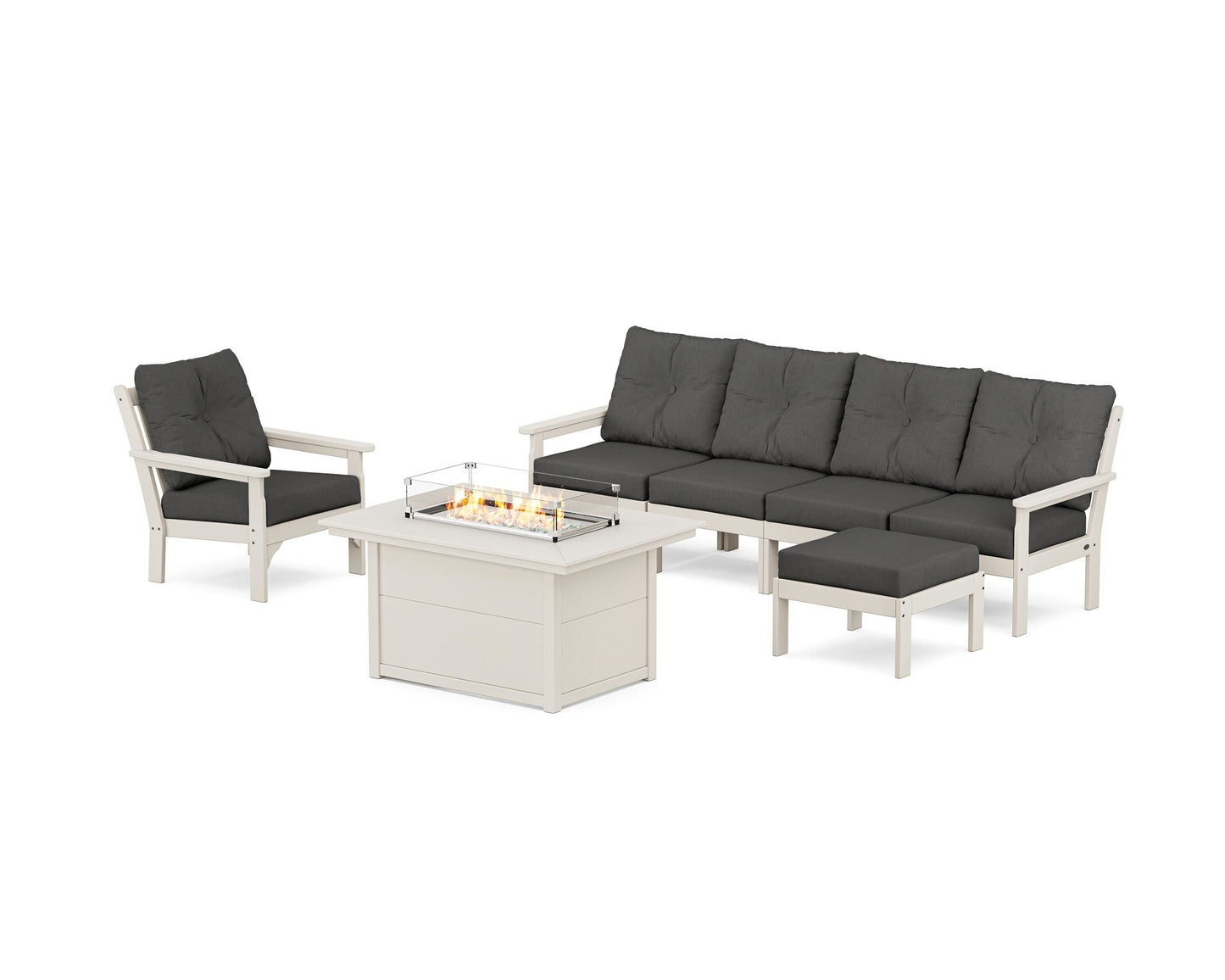 Vineyard Sectional Lounge and Fire Pit Set