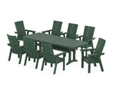 Modern Curveback Adirondack 9-Piece Dining Set with Trestle Legs