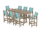 Coastal 9-Piece Bar Set with Trestle Legs