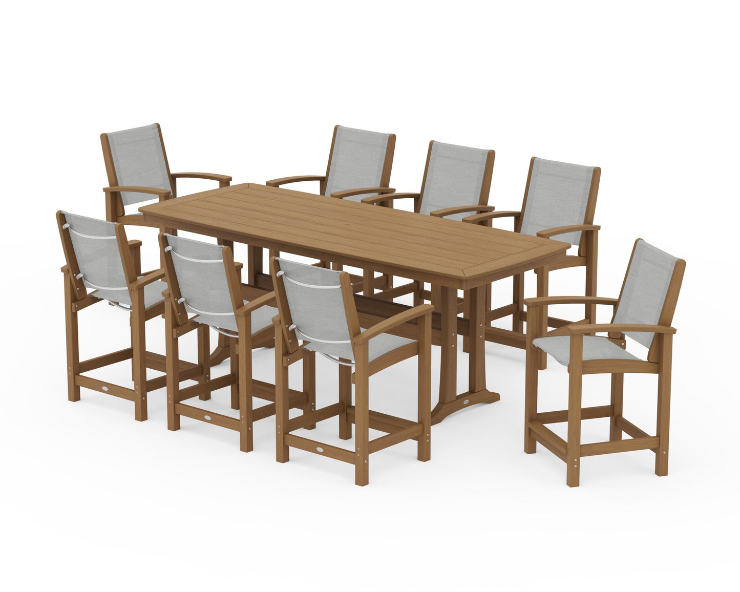 Coastal 9-Piece Counter Set with Trestle Legs