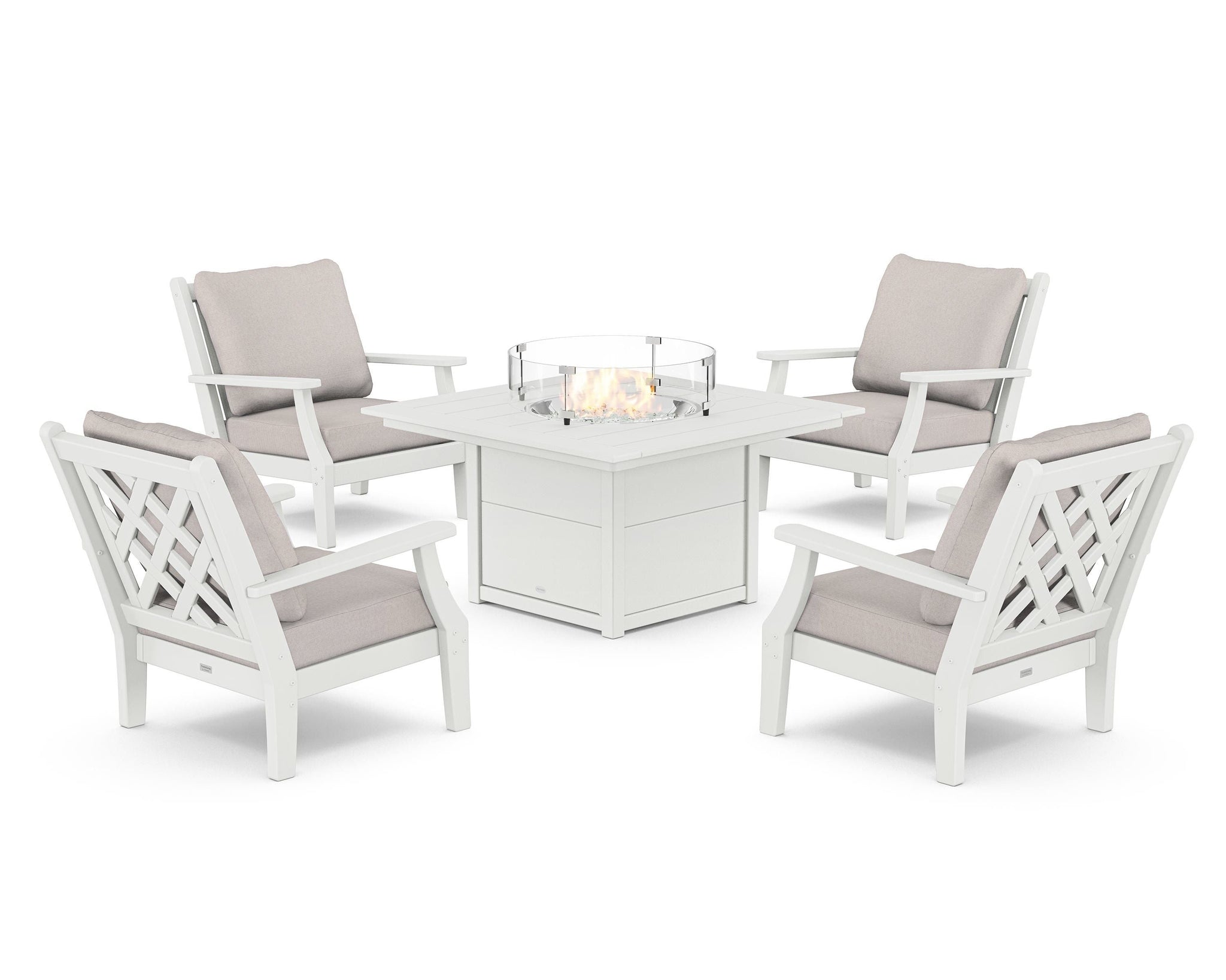Wovendale 5-Piece Deep Seating Set with Fire Pit Table