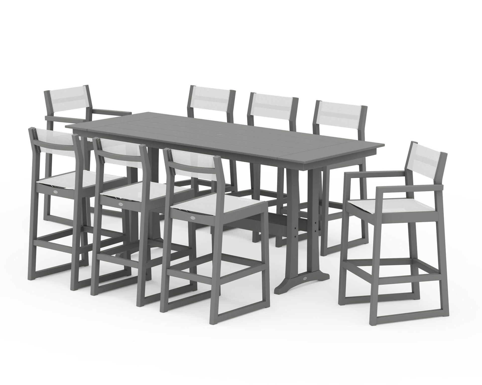 EDGE Sling 9-Piece Farmhouse Bar Set with Trestle Legs