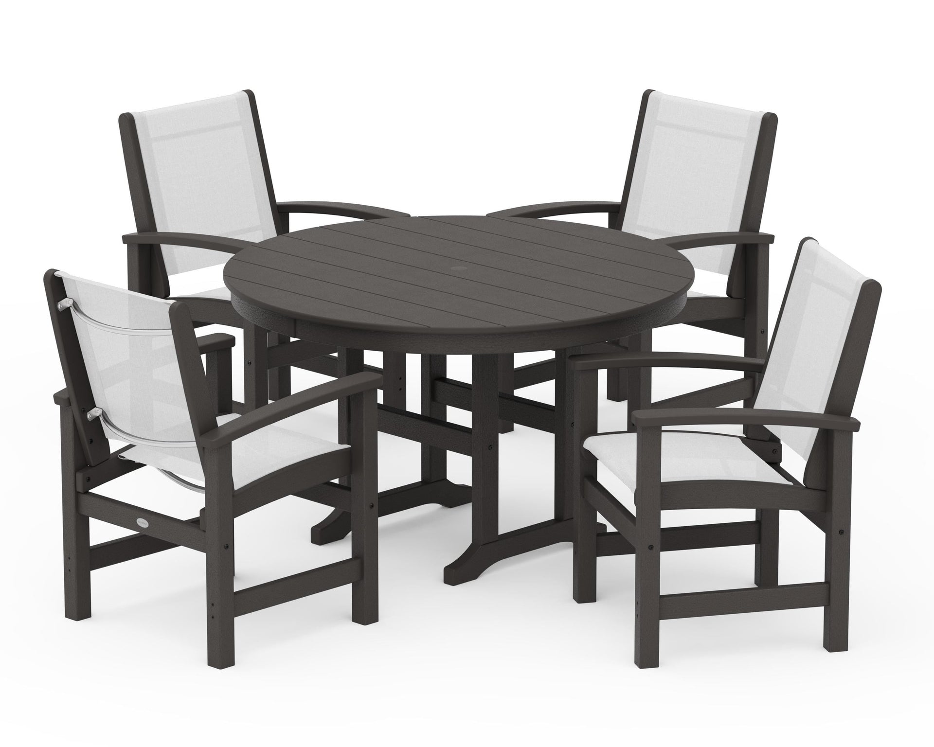Coastal 5-Piece Round Farmhouse Dining Set