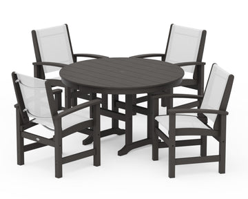 Coastal 5-Piece Round Farmhouse Dining Set