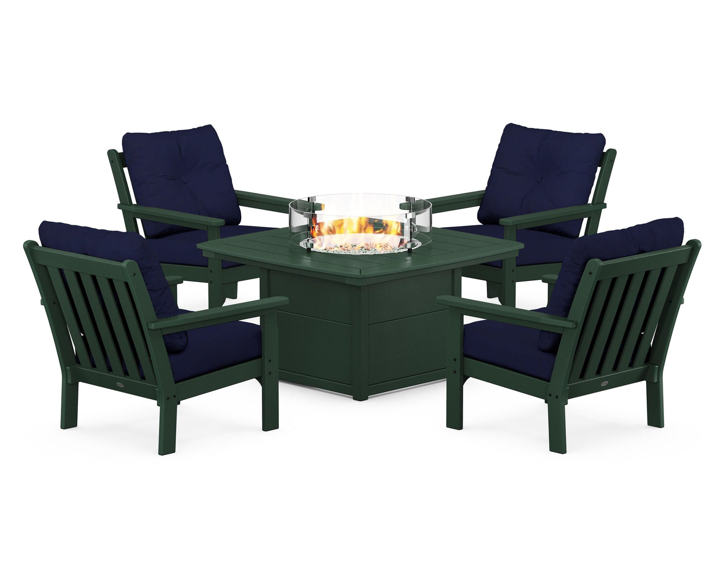 Vineyard 5-Piece Conversation Set with Fire Pit Table