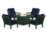 Vineyard 5-Piece Conversation Set with Fire Pit Table