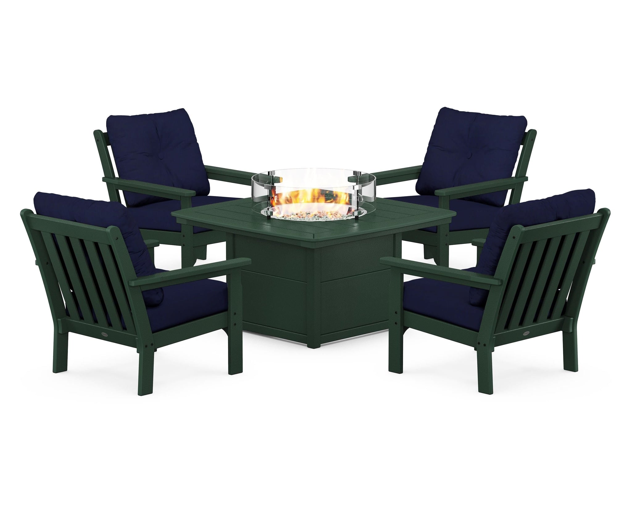 Vineyard 5-Piece Conversation Set with Fire Pit Table