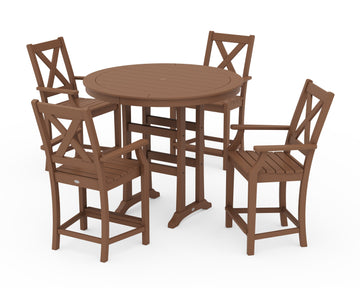 Braxton 5-Piece Nautical Trestle Arm Chair Counter Set