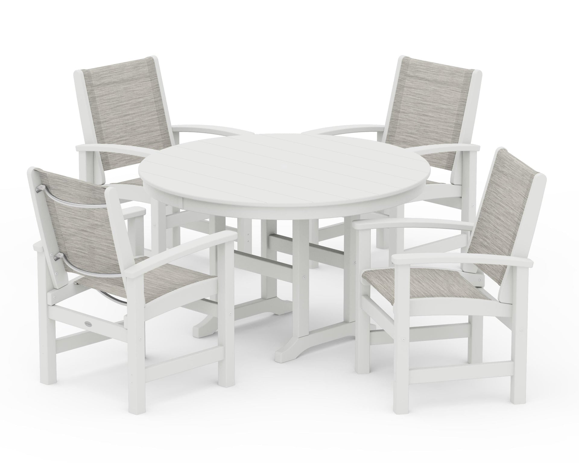 Coastal 5-Piece Round Farmhouse Dining Set