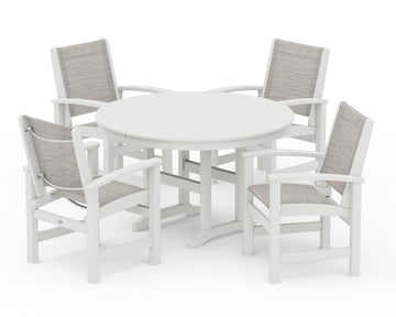 Coastal 5-Piece Round Farmhouse Dining Set