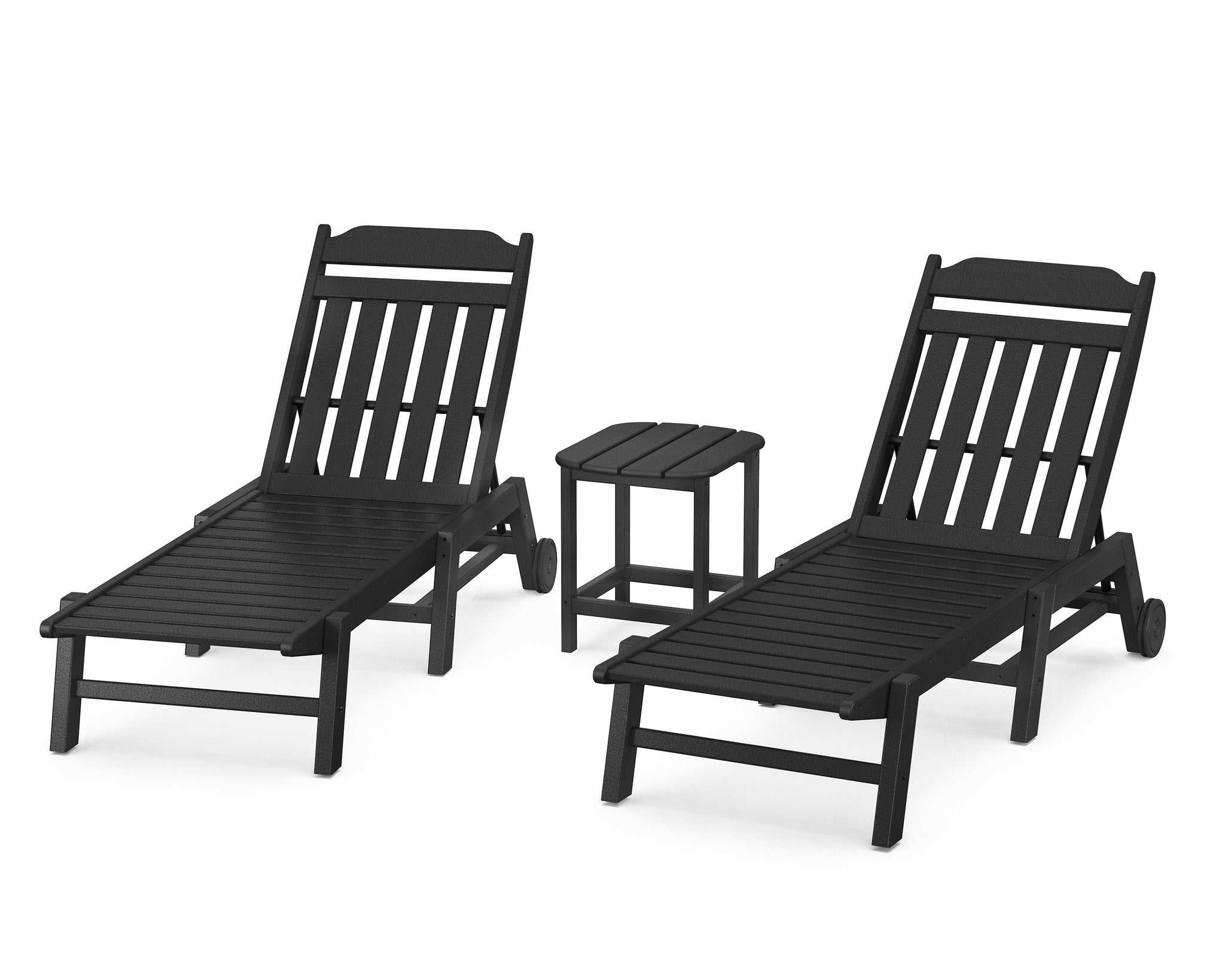 Cottage 3-Piece Chaise Set with Wheels
