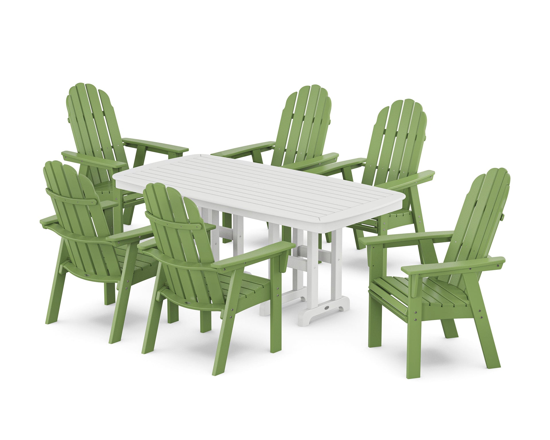 Vineyard Curveback Adirondack Chair 7-Piece Dining Set