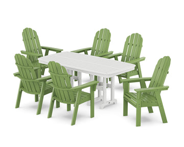Vineyard Curveback Adirondack Chair 7-Piece Dining Set