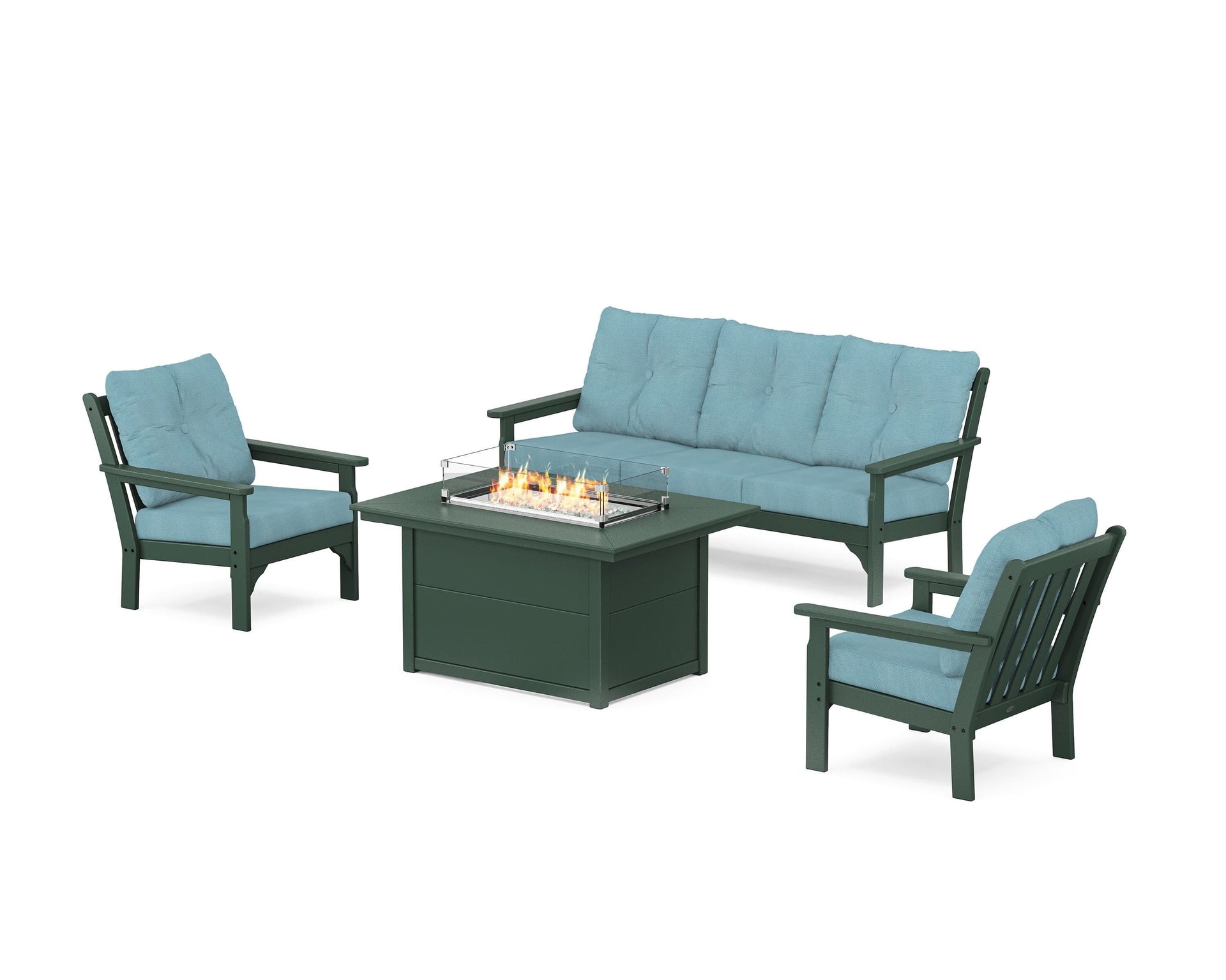 Vineyard Deep Seating Fire Pit Table Set