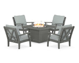 Braxton 5-Piece Deep Seating Conversation Set with Fire Pit Table