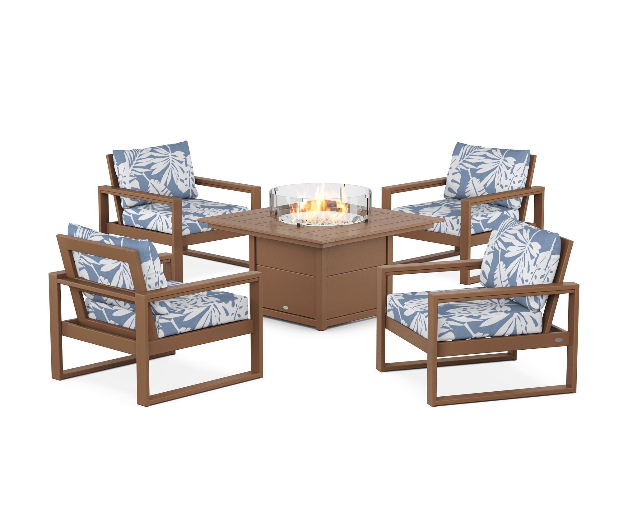 EDGE Sectional 5-Piece Deep Seating Set with Fire Pit Table