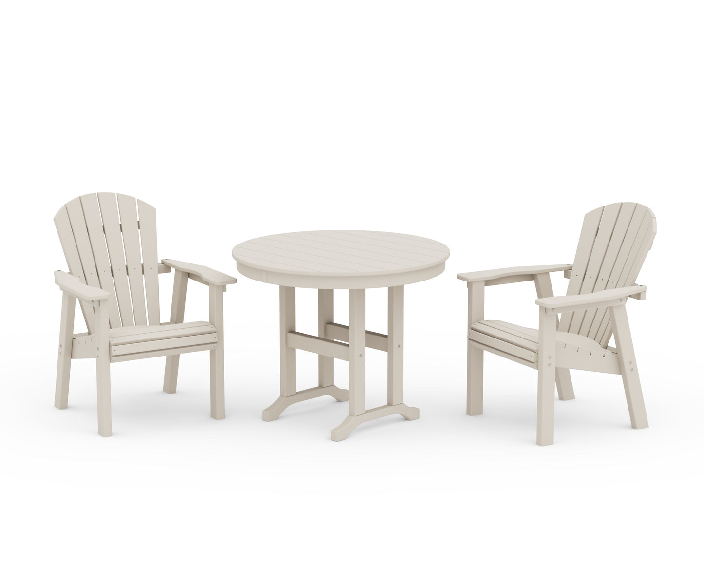 Seashell 3-Piece Round Farmhouse Dining Set