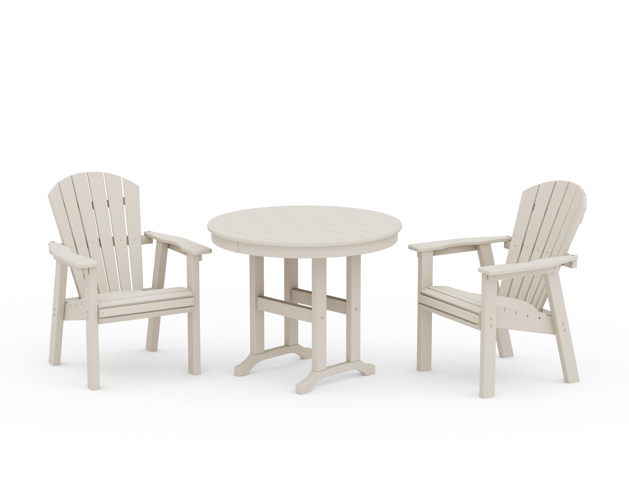 Seashell 3-Piece Round Farmhouse Dining Set