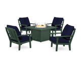Mission 5-Piece Deep Seating Set with Fire Pit Table