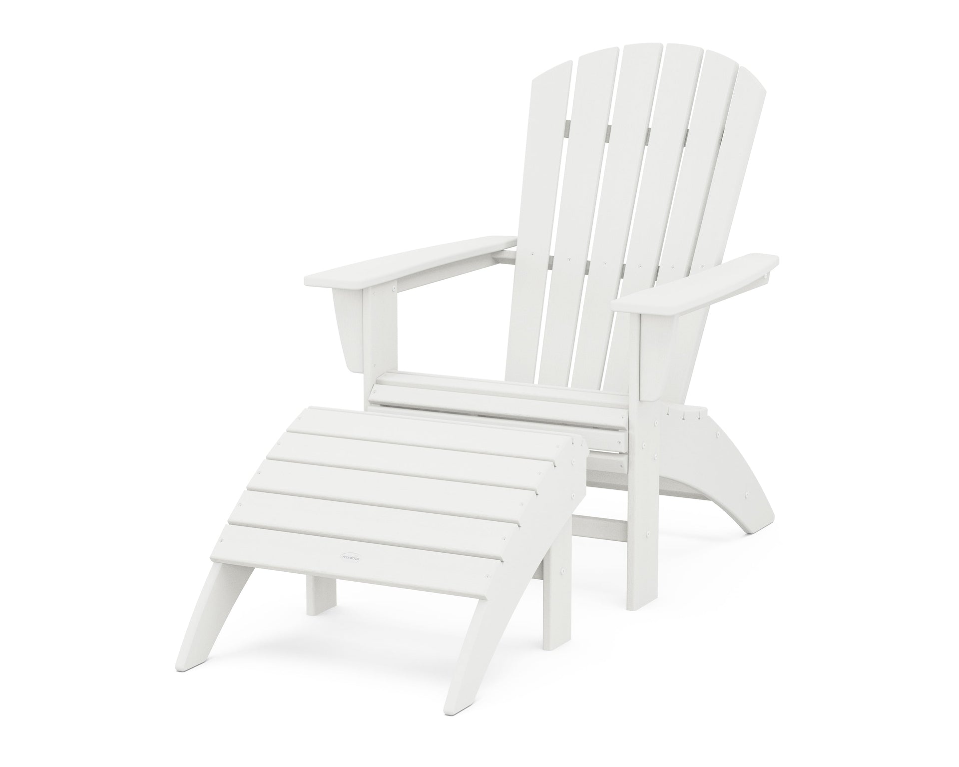 Nautical Curveback Adirondack Chair 2-Piece Set with Ottoman