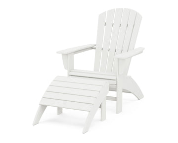 Nautical Curveback Adirondack Chair 2-Piece Set with Ottoman