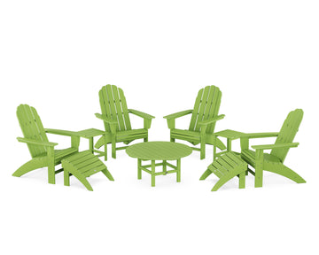 Vineyard Curveback Adirondack Chair 9-Piece Conversation Set