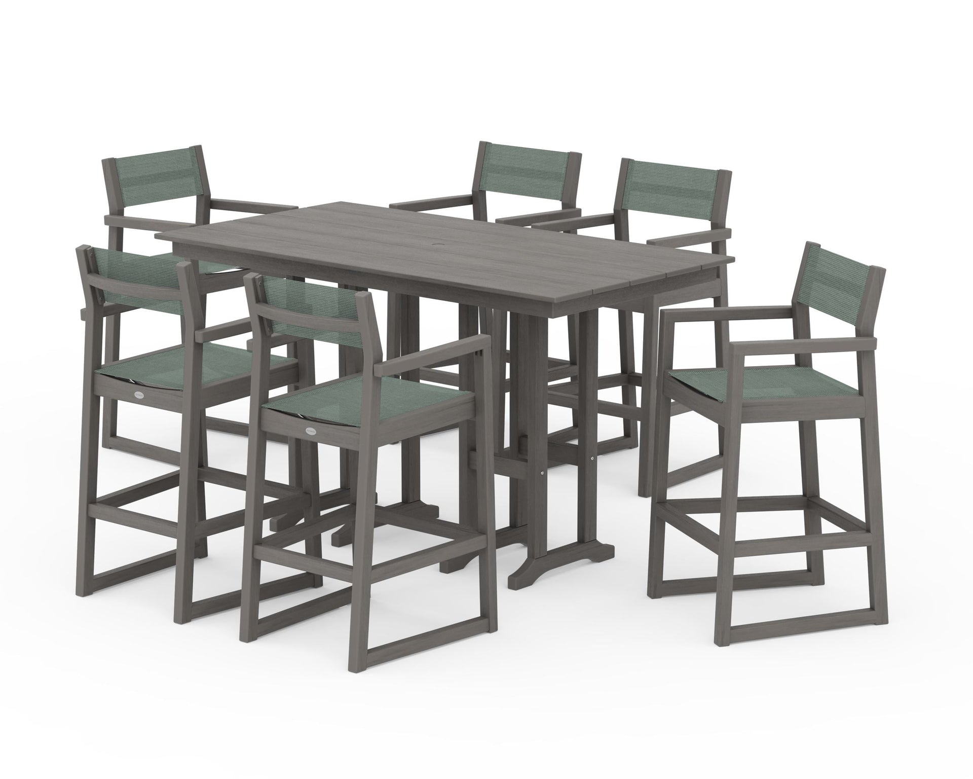 EDGE Sling Arm Chair 7-Piece Farmhouse Bar Set