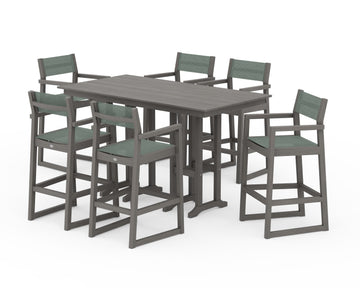 EDGE Sling Arm Chair 7-Piece Farmhouse Bar Set