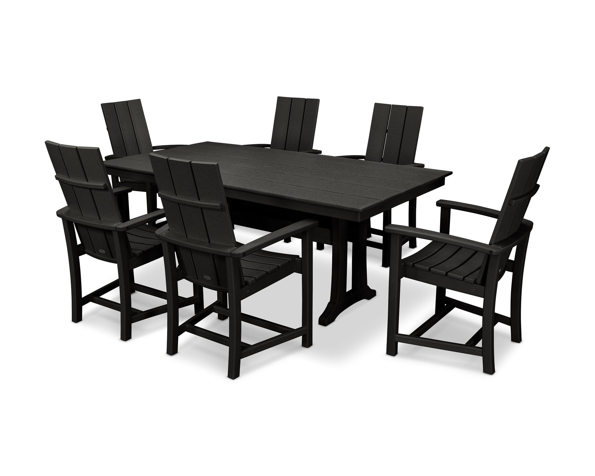 Modern Adirondack 7-Piece Farmhouse Dining Set with Trestle Legs