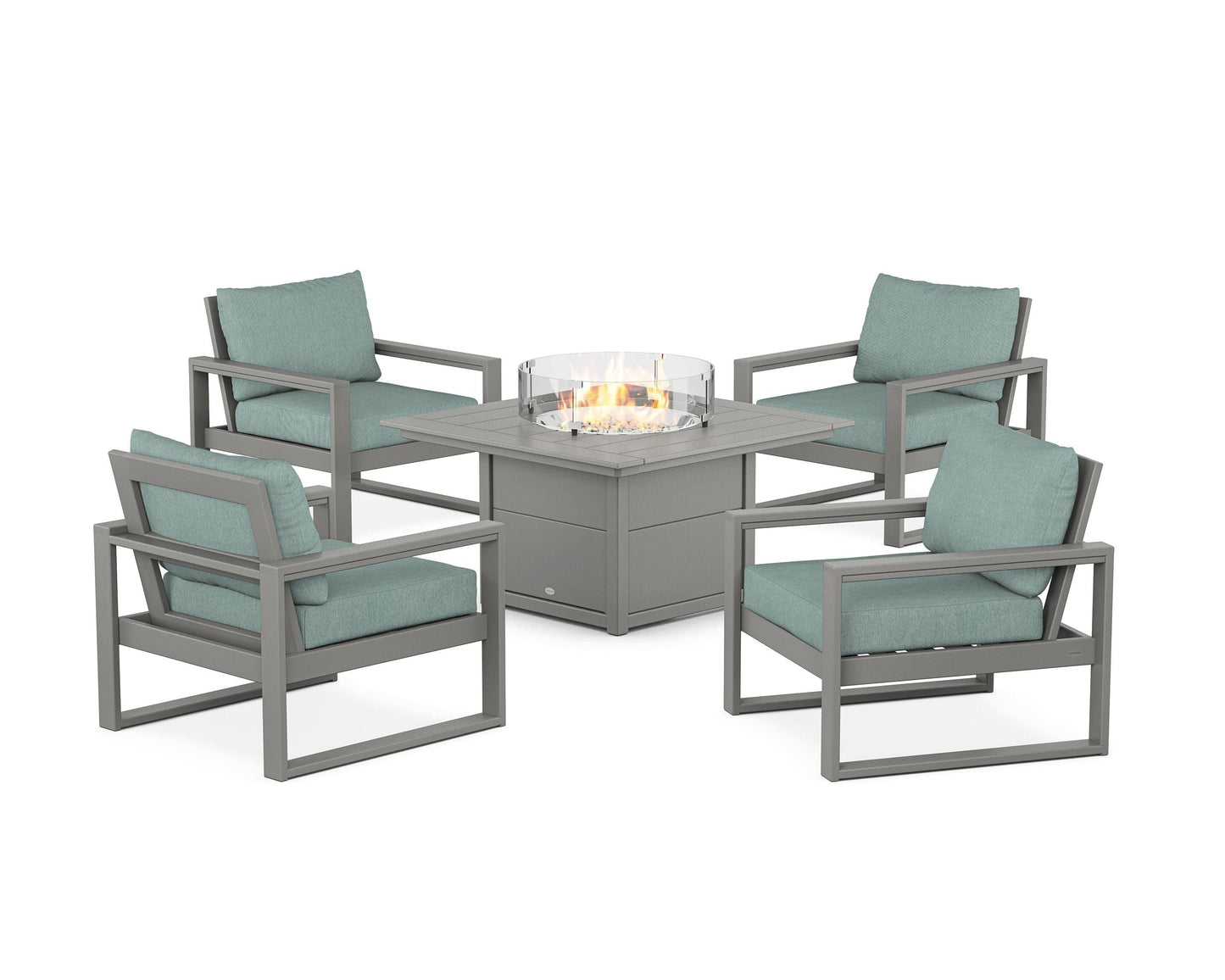 EDGE Sectional 5-Piece Deep Seating Set with Fire Pit Table