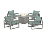 EDGE Sectional 5-Piece Deep Seating Set with Fire Pit Table
