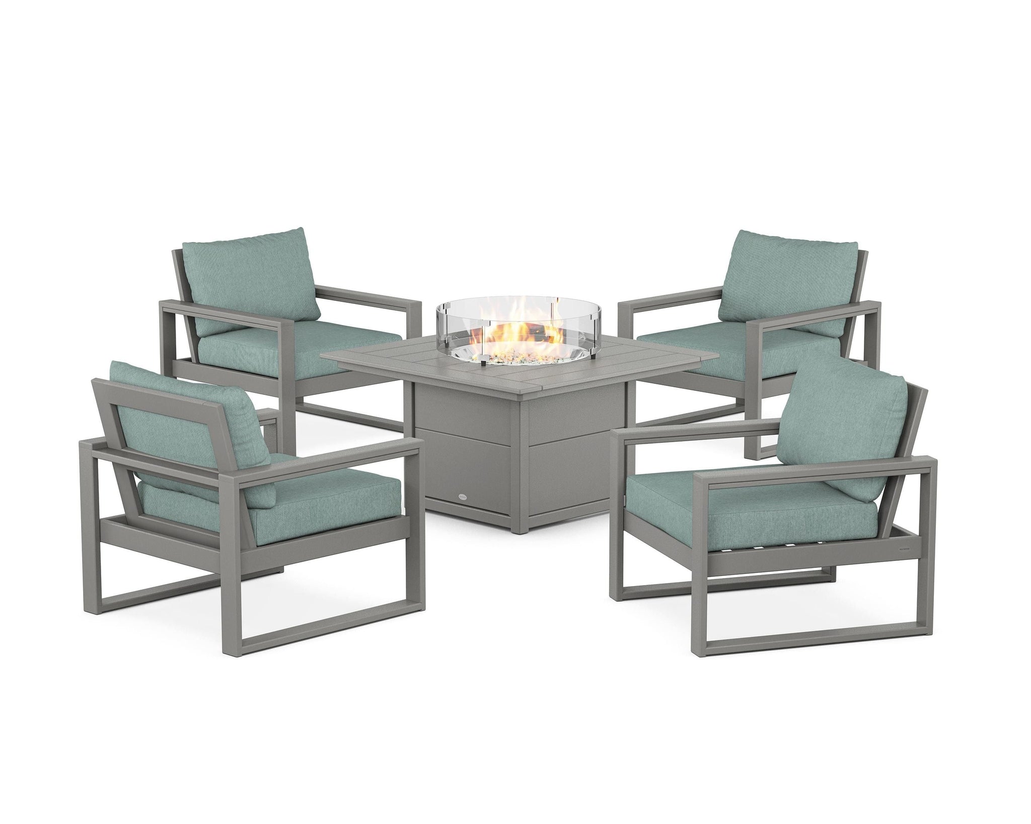 EDGE Sectional 5-Piece Deep Seating Set with Fire Pit Table