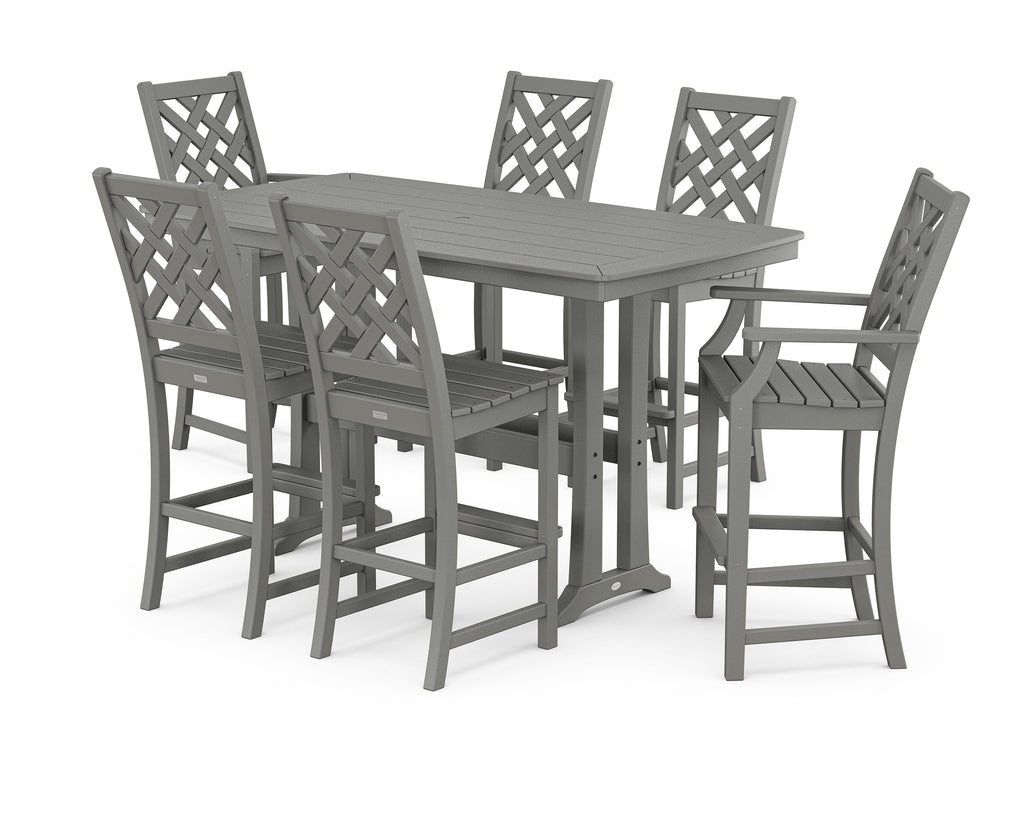Wovendale 7-Piece Bar Set with Trestle Legs