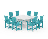 Modern Adirondack 9-Piece Farmhouse Trestle Dining Set