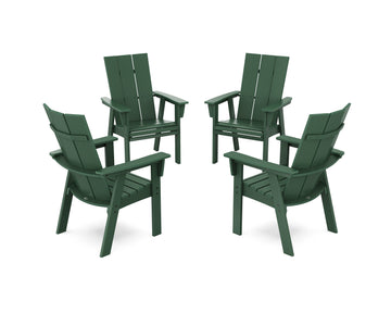 Modern 4-Piece Curveback Upright Adirondack Conversation Set
