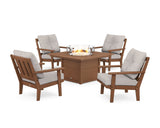 Oxford 5-Piece Deep Seating Set with Fire Pit Table
