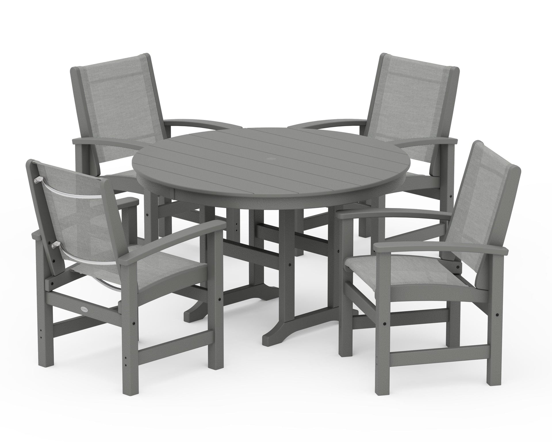 Coastal 5-Piece Round Farmhouse Dining Set