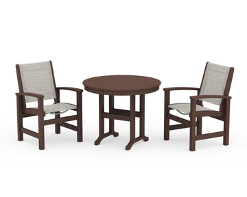 Coastal 3-Piece Round Dining Set
