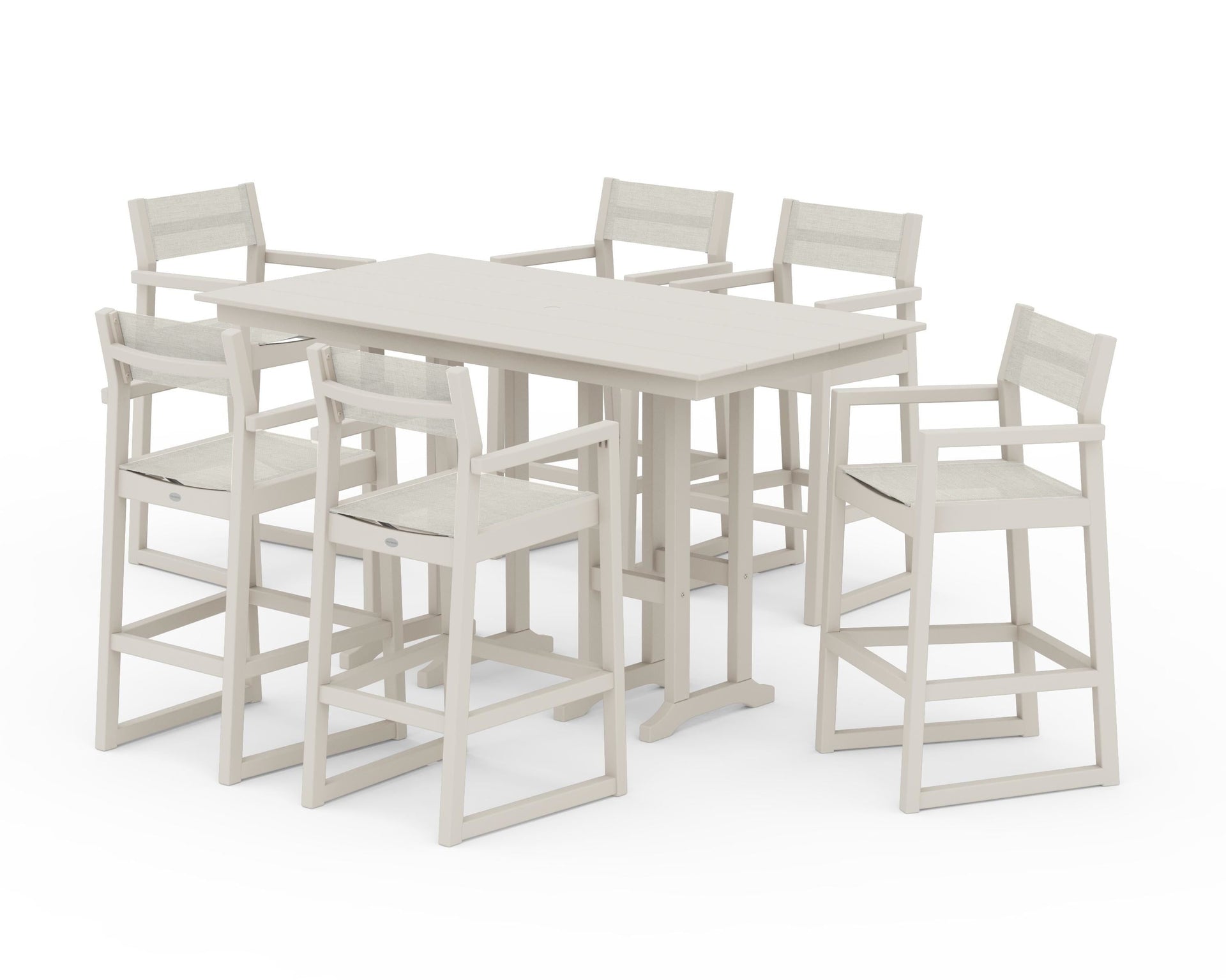 EDGE Sling Arm Chair 7-Piece Farmhouse Bar Set