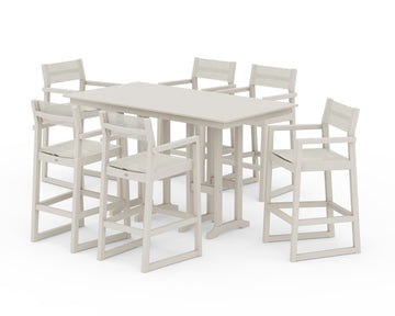 EDGE Sling Arm Chair 7-Piece Farmhouse Bar Set