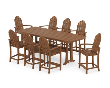 Classic Adirondack 9-Piece Counter Set with Trestle Legs
