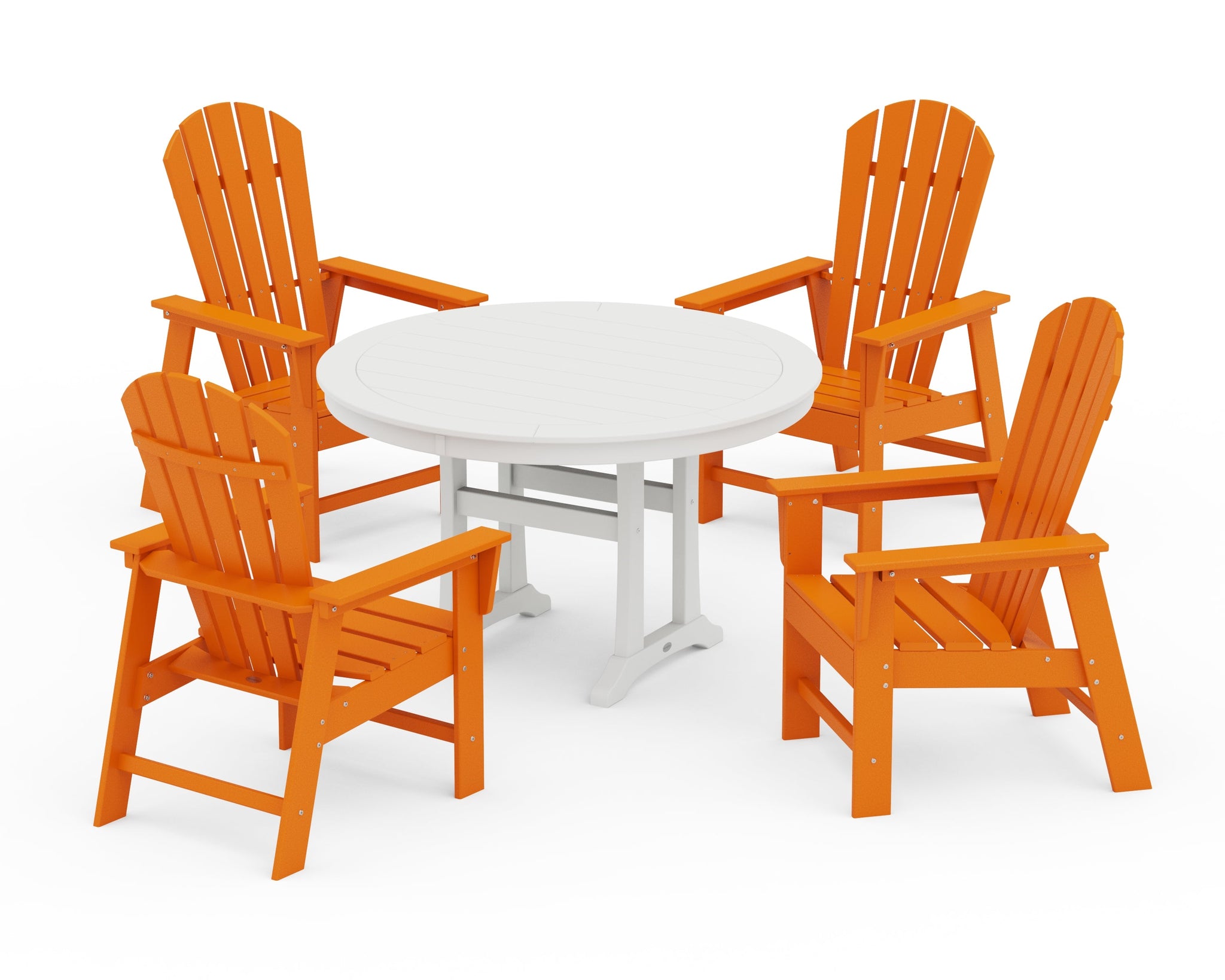 South Beach 5-Piece Round Dining Set with Trestle Legs